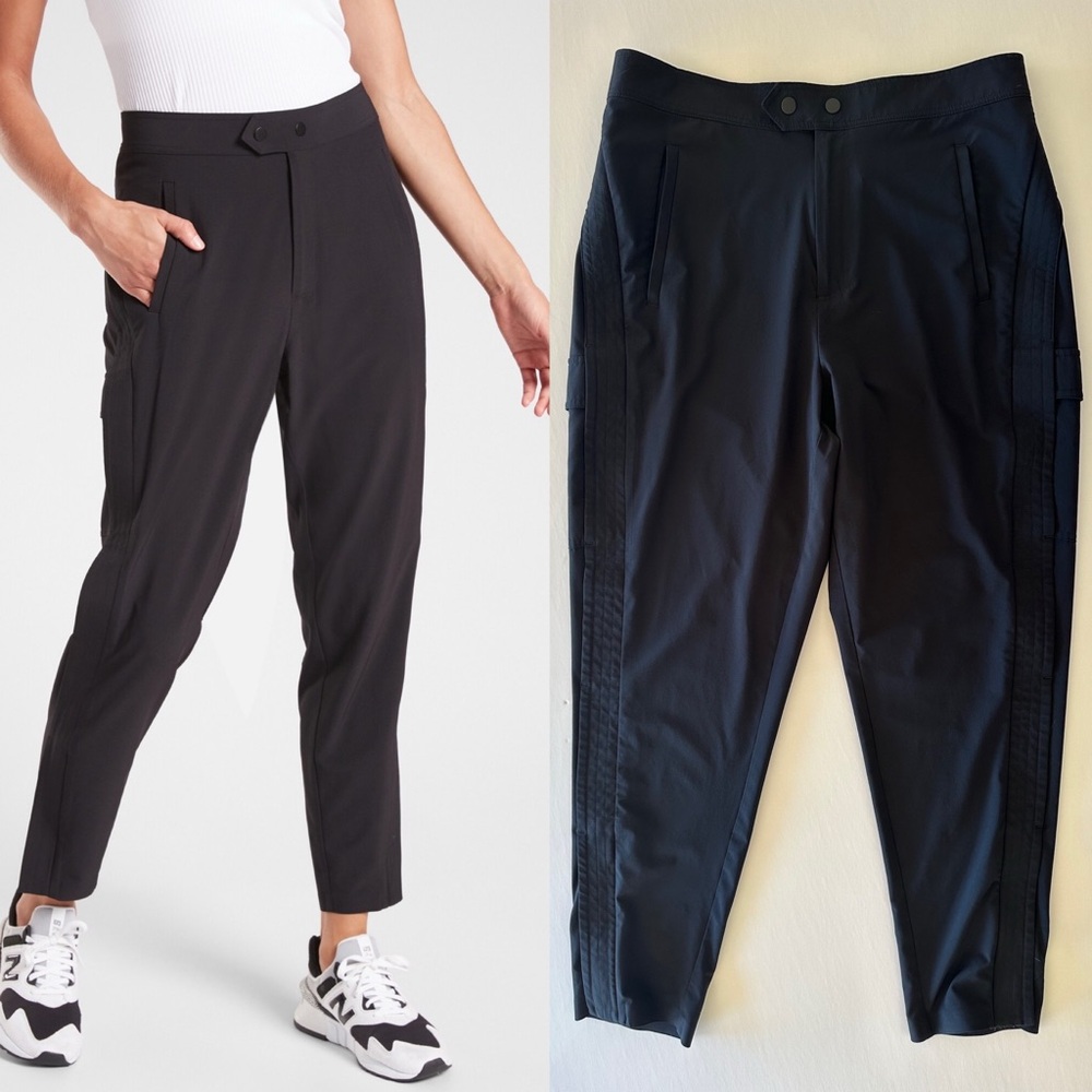 Athleta Black Uptown Ankle High Rise Pants Size 10